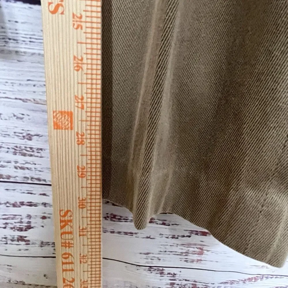 VTG Polo Ralph Lauren 36x32 Beige Twill Leather Trim Pocket Chino Pant Trouser